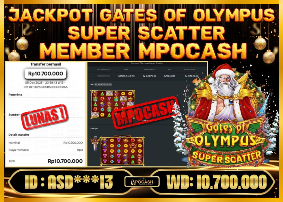 MPOCASH JACKPOT GATES OF OLYMPUS SUPER SCATTER